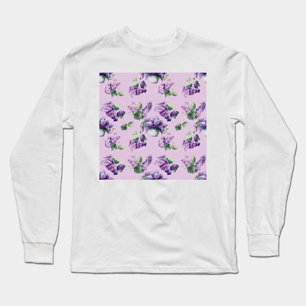 Lilac Long Sleeve T-Shirt by Oksana Creates